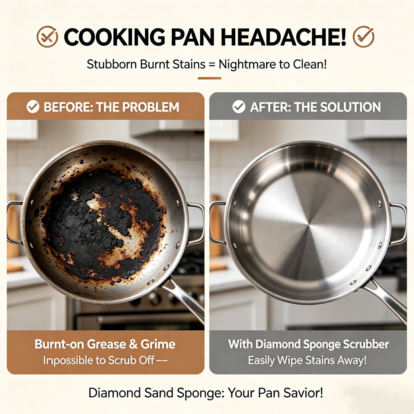 Ajaxfit™🧽🔥2026 HOT SALE🍳Emery Sponge Scrubber – Removes burnt grease & rust instantly. Flexible & durable, ergonomic handle. A heavy-duty cleaning essential. 🍳✨ (offer))