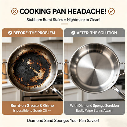 Ajaxfit™🧽🔥2026 HOT SALE🍳Emery Sponge Scrubber – Removes burnt grease & rust instantly. Flexible & durable, ergonomic handle. A heavy-duty cleaning essential. 🍳✨ (offer))