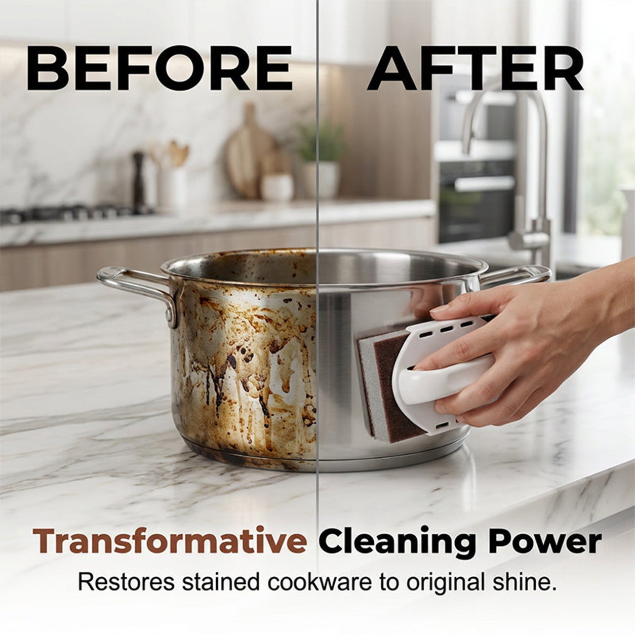 Ajaxfit™🧽🔥2026 HOT SALE🍳Emery Sponge Scrubber – Removes burnt grease & rust instantly. Flexible & durable, ergonomic handle. A heavy-duty cleaning essential. 🍳✨ (offer))