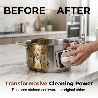 Ajaxfit™🧽🔥2026 HOT SALE🍳Emery Sponge Scrubber – Removes burnt grease & rust instantly. Flexible & durable, ergonomic handle. A heavy-duty cleaning essential. 🍳✨ (offer))