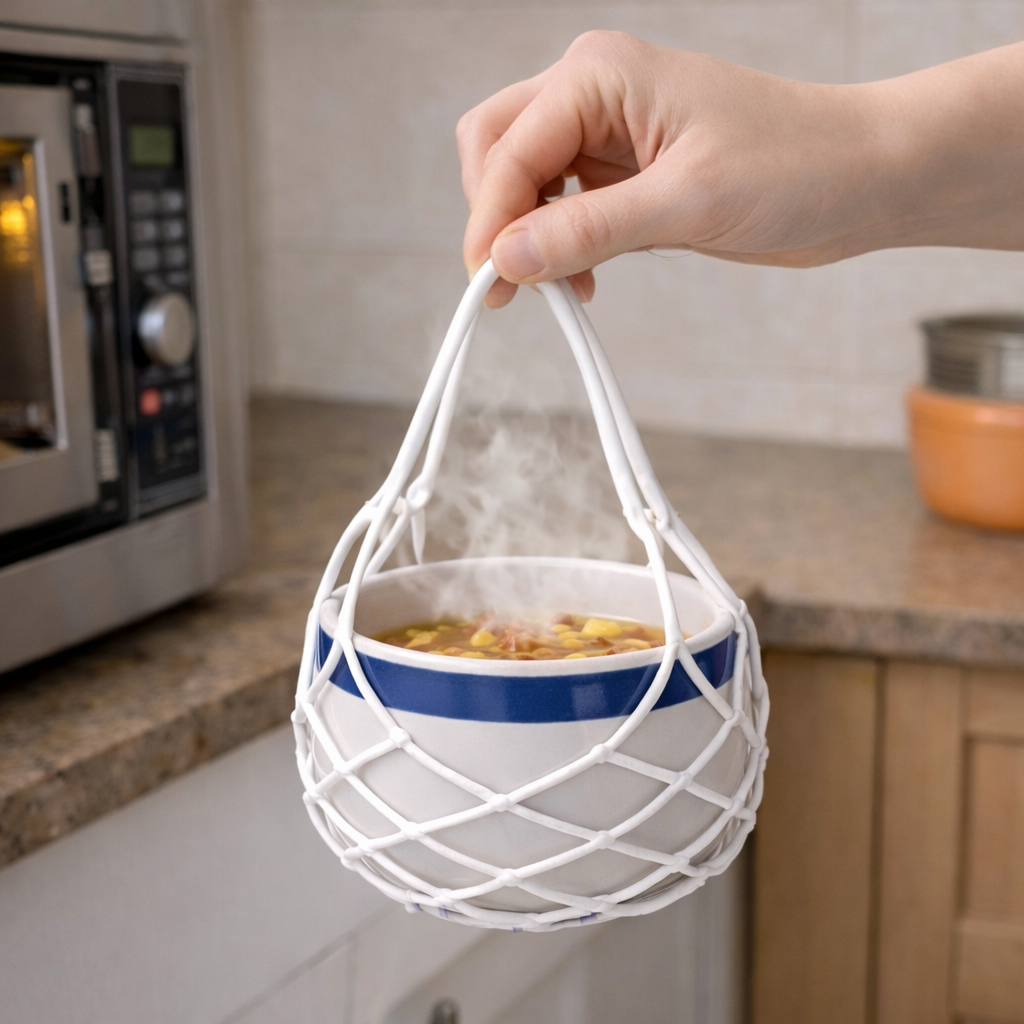 Ajaxfit™  2-in-1 Zero-Void™ Silicone Mesh Bag & Heat-Resistant Trivet Mat for Hot Bowls