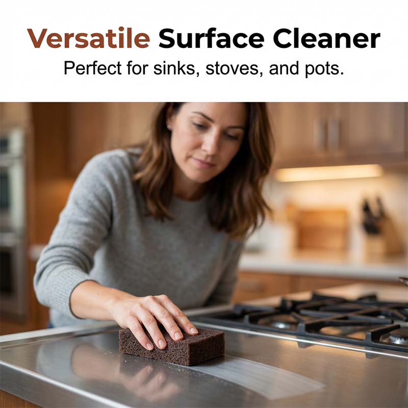 Ajaxfit™🧽🔥2026 HOT SALE🍳Emery Sponge Scrubber – Removes burnt grease & rust instantly. Flexible & durable, ergonomic handle. A heavy-duty cleaning essential. 🍳✨ (offer))